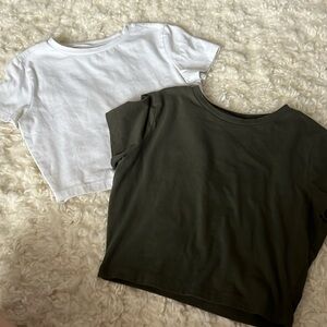 Green and White wild fable crop tops